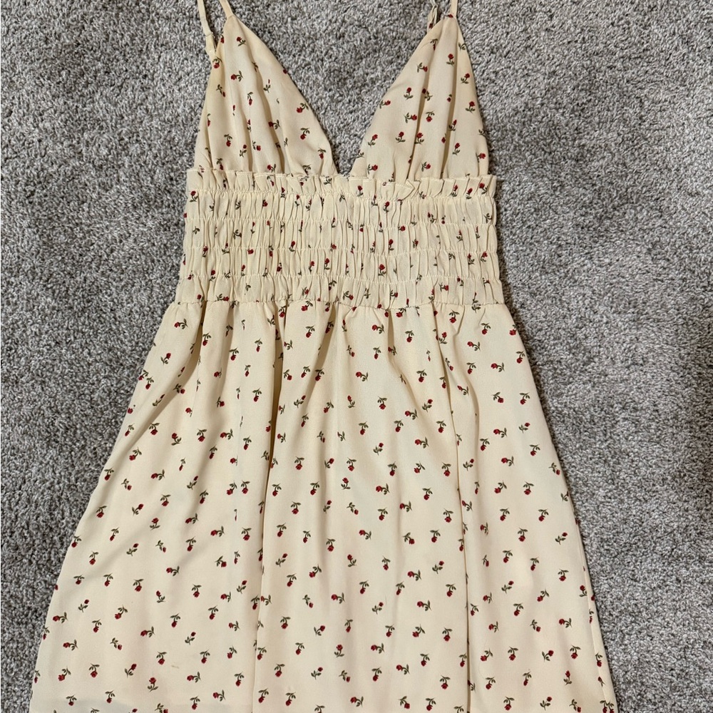 Princess Polly Cream Floral Mini Dress